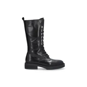 Alpe Katy 27001705 Ladies Spanish Black Leather Slip On Mid-Calf Boots
