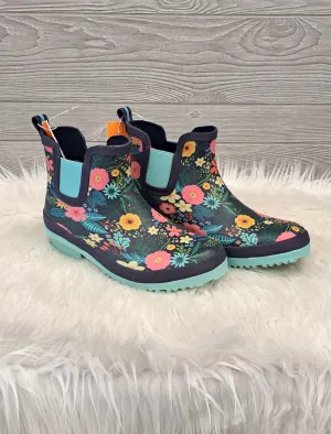 Boots Rain By Clothes Mentor In Floral Print, Size: 7
