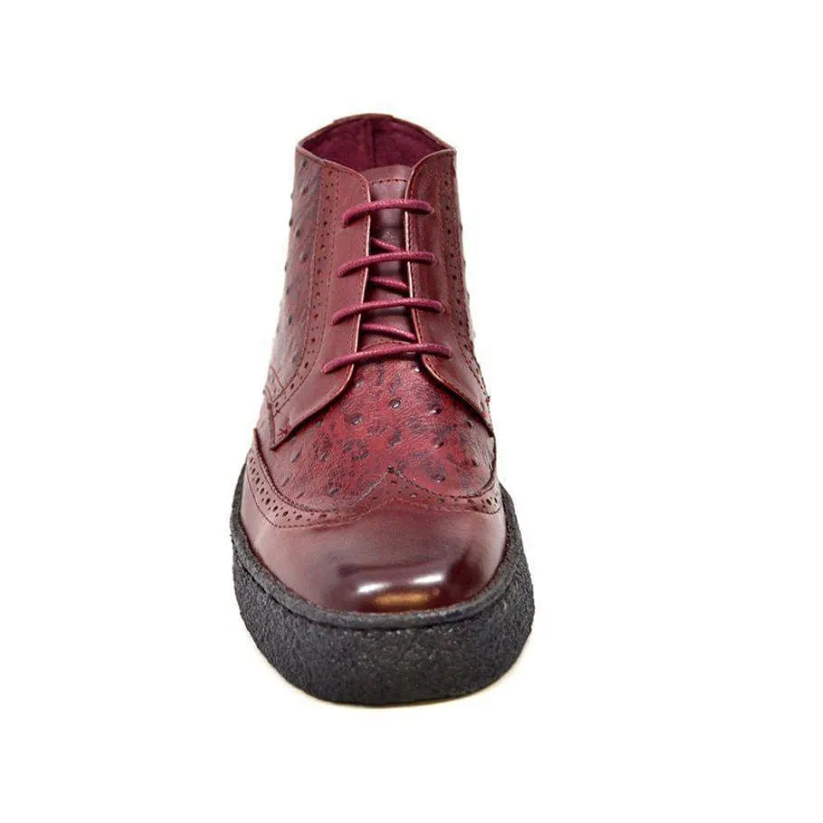 British Walkers Playboy Wingtip Limited Men's Ostrich Leather High Top Boots