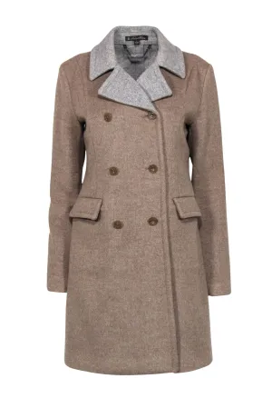 Brooks Brothers - Tan Double Breasted Wool Pea Coat Sz 6