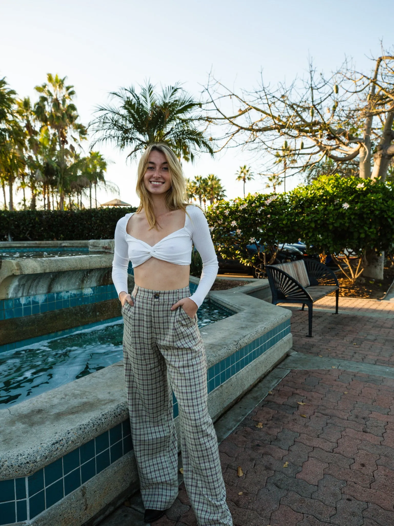 Brown Striped Pants