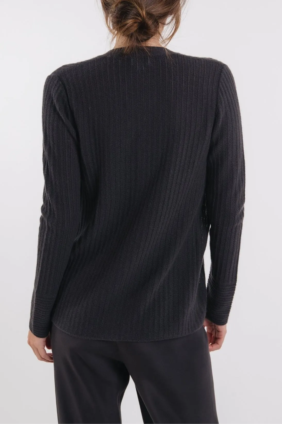 CASHMERE PIQUE STITCH CARDIGAN