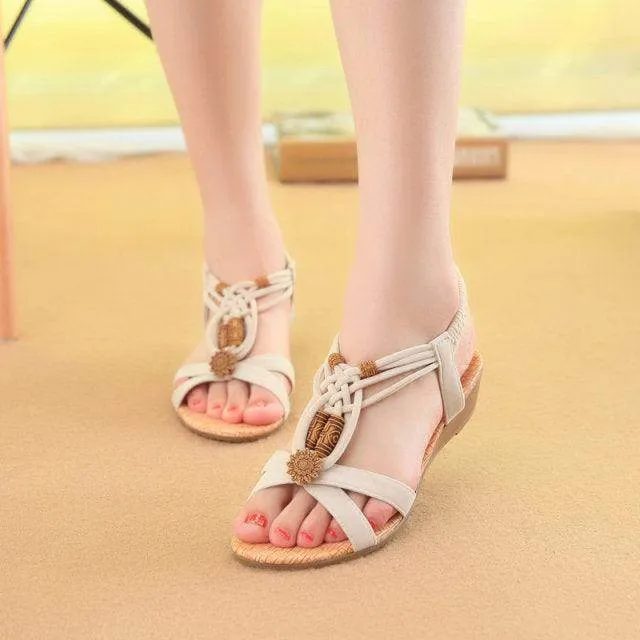 Chic Korean-Inspired Flat Wedge Sandals for Women