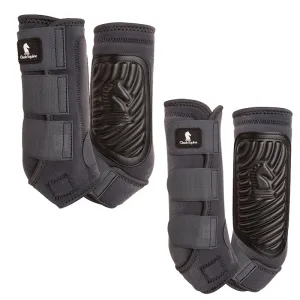 Classic Equine Classic Fit Front and Hind Boot Combo Pack- Charcoal