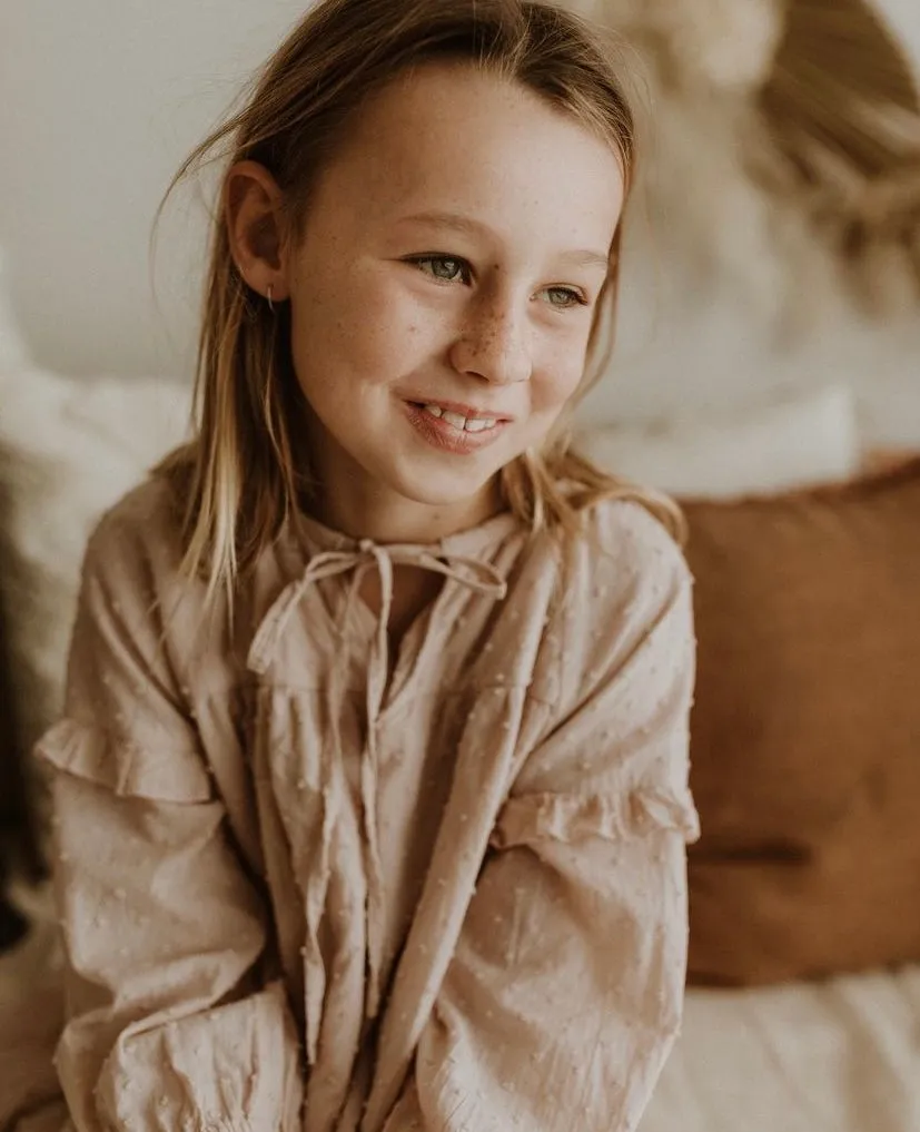 Frankie Girls Dress Dusty Pink