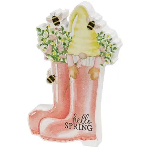 *Hello Spring Gnome in Boots Chunky Sitter