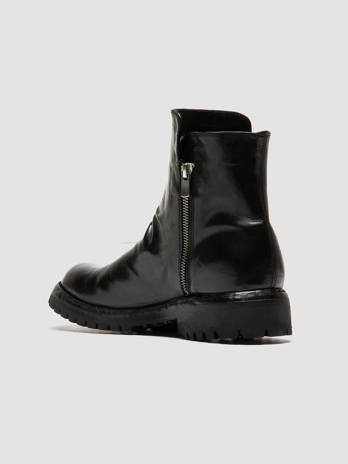 IKONIC 007 - Black Leather zip boot