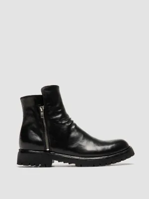 IKONIC 007 - Black Leather zip boot