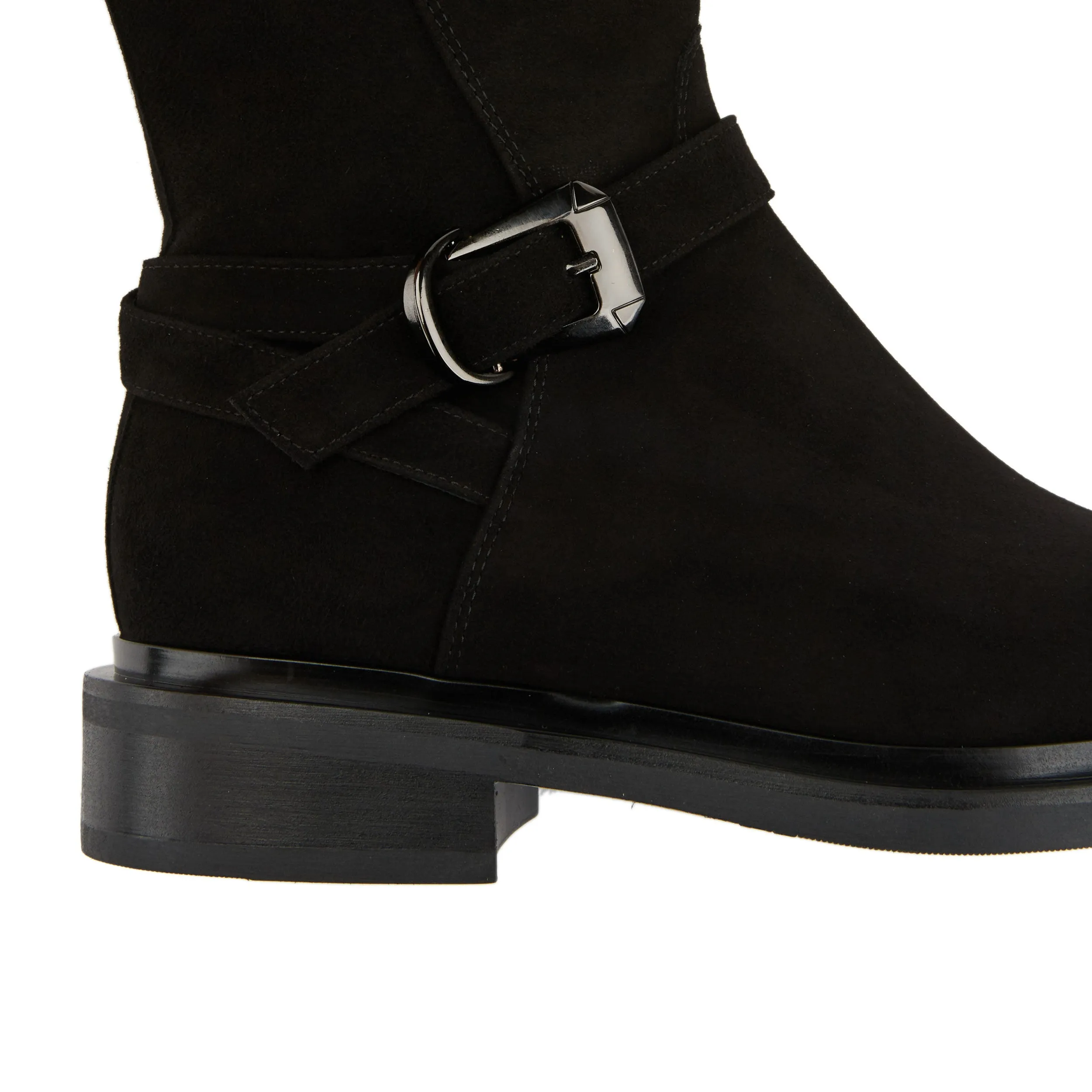 Jamie - Black - Women's leather knee high riding boots with rounded toe