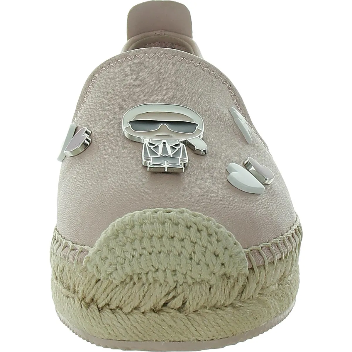 Karl Lagerfeld Womens MICHAELA Faux Leather Wedge Espadrilles