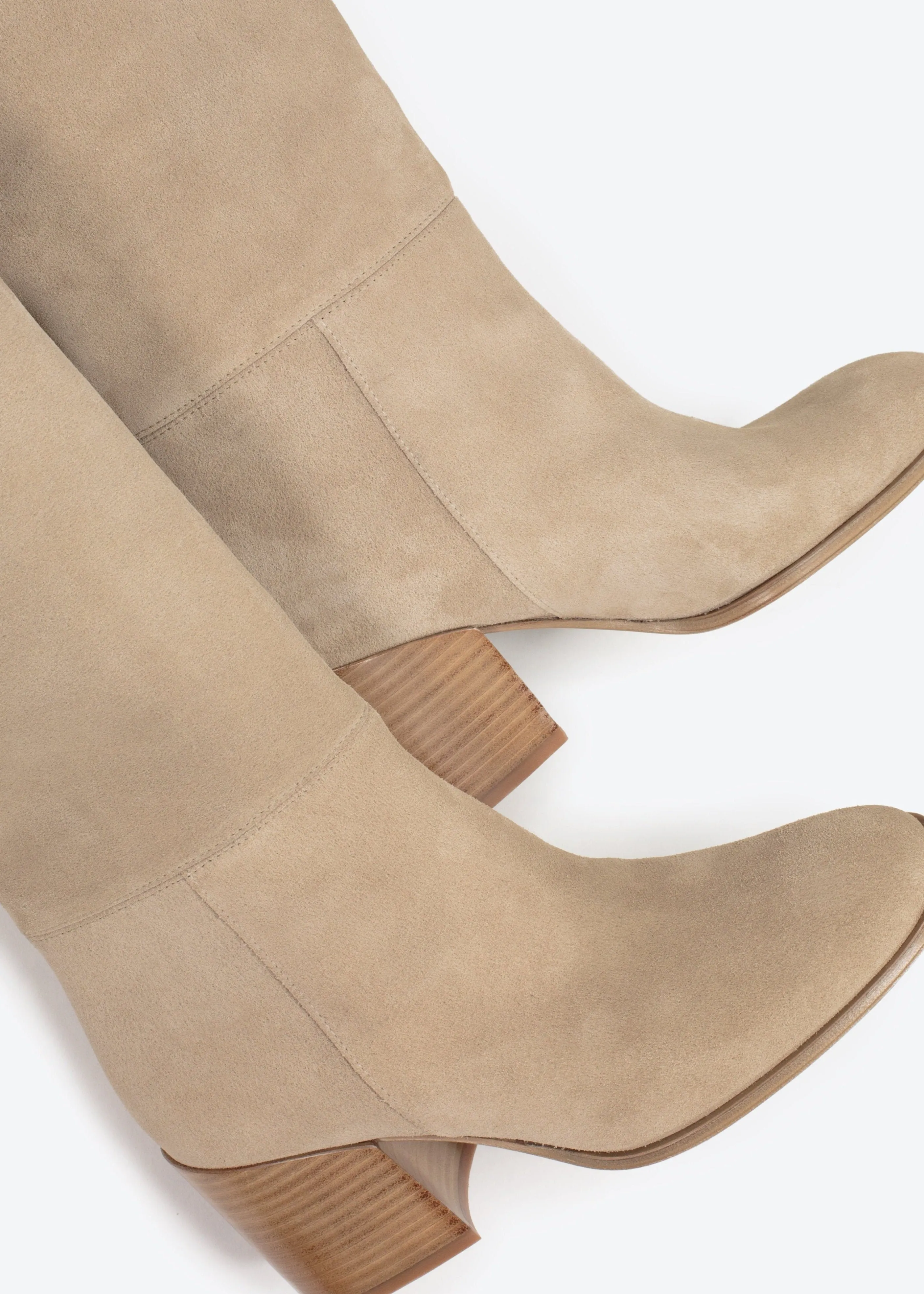 MADELINE SUEDE STACKED HEEL BOOT