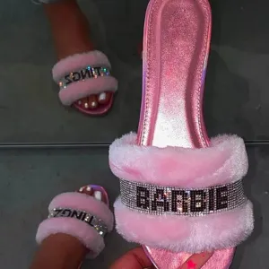 New Women Sandals Crystal Flat Heel Rhinestone Flip Flops