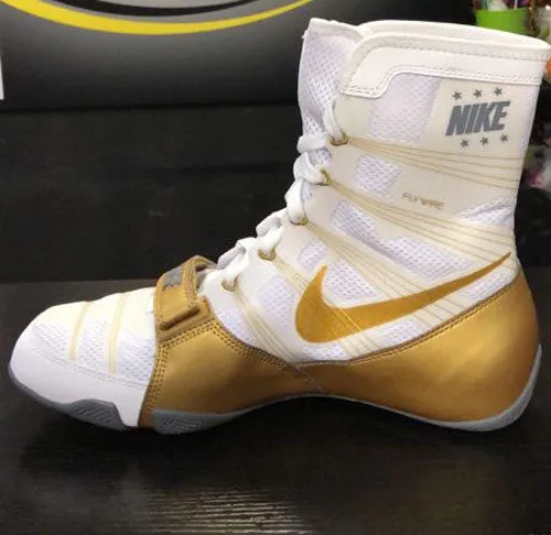 NIKE HYPERKO 1 PROFESSIONAL BOXING SHOES BOXING BOOTS US 4-12.5 White-Gold