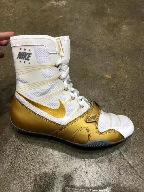 NIKE HYPERKO 1 PROFESSIONAL BOXING SHOES BOXING BOOTS US 4-12.5 White-Gold