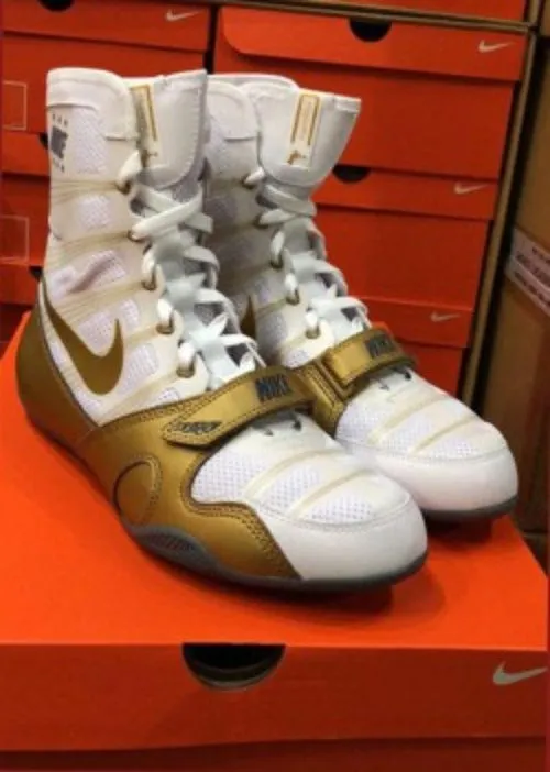 NIKE HYPERKO 1 PROFESSIONAL BOXING SHOES BOXING BOOTS US 4-12.5 White-Gold