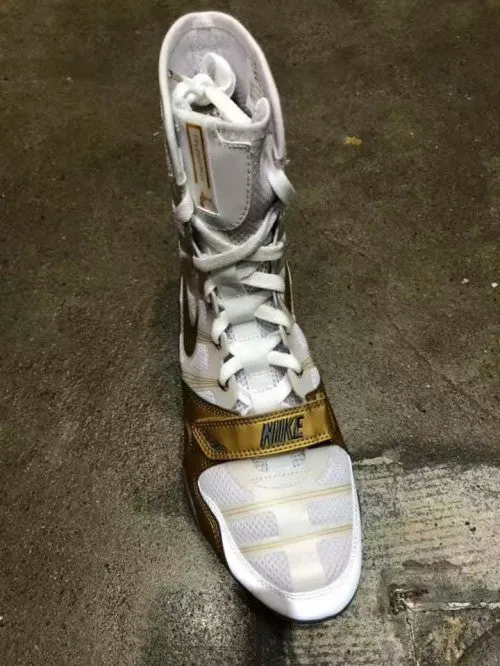 NIKE HYPERKO 1 PROFESSIONAL BOXING SHOES BOXING BOOTS US 4-12.5 White-Gold