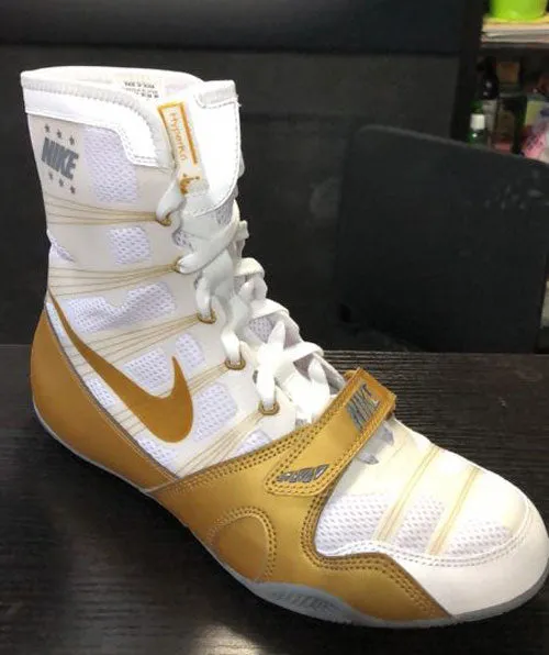NIKE HYPERKO 1 PROFESSIONAL BOXING SHOES BOXING BOOTS US 4-12.5 White-Gold