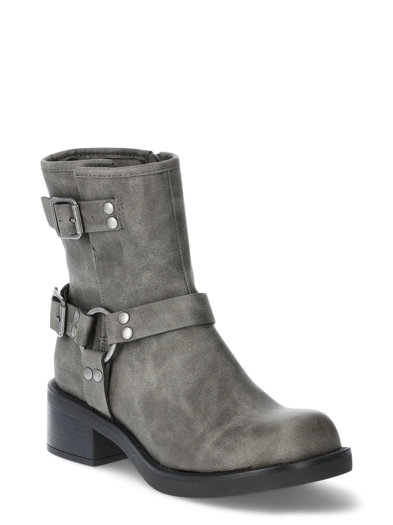 No Boundaries Women's Buckle Moto Boots