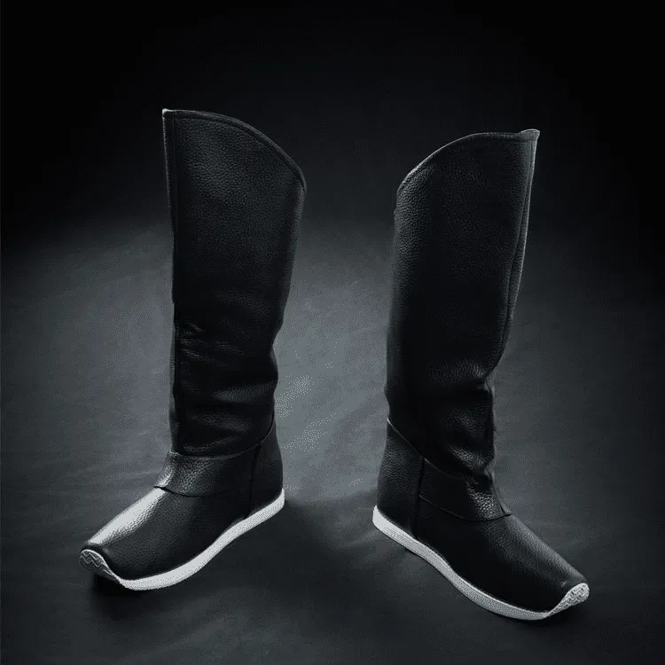 Pebbled Leather Zaoxue Hanfu Boots