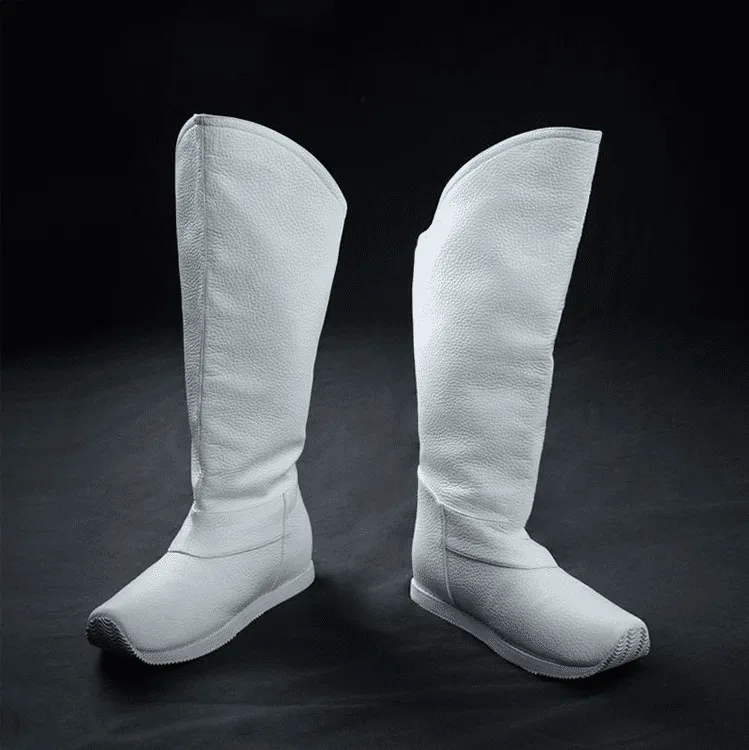Pebbled Leather Zaoxue Hanfu Boots