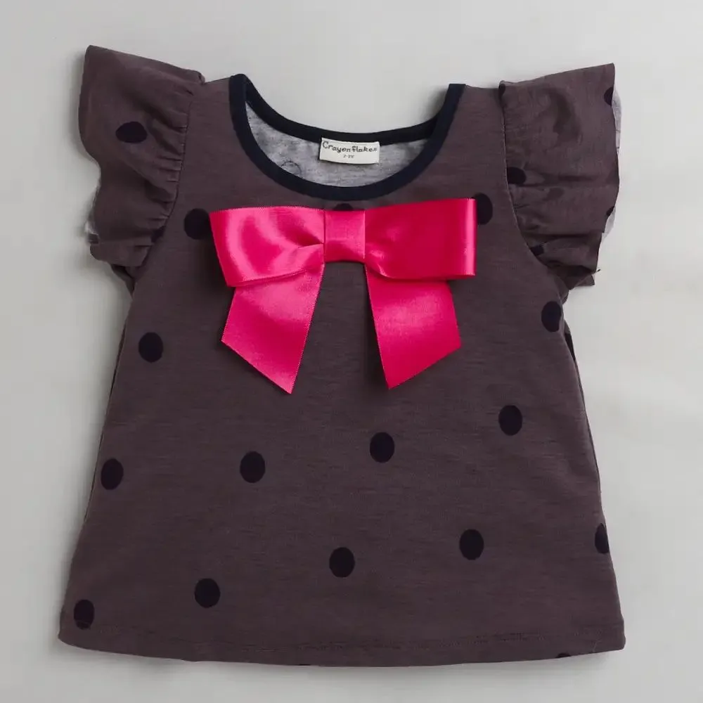 Polka Printed Top - Brown