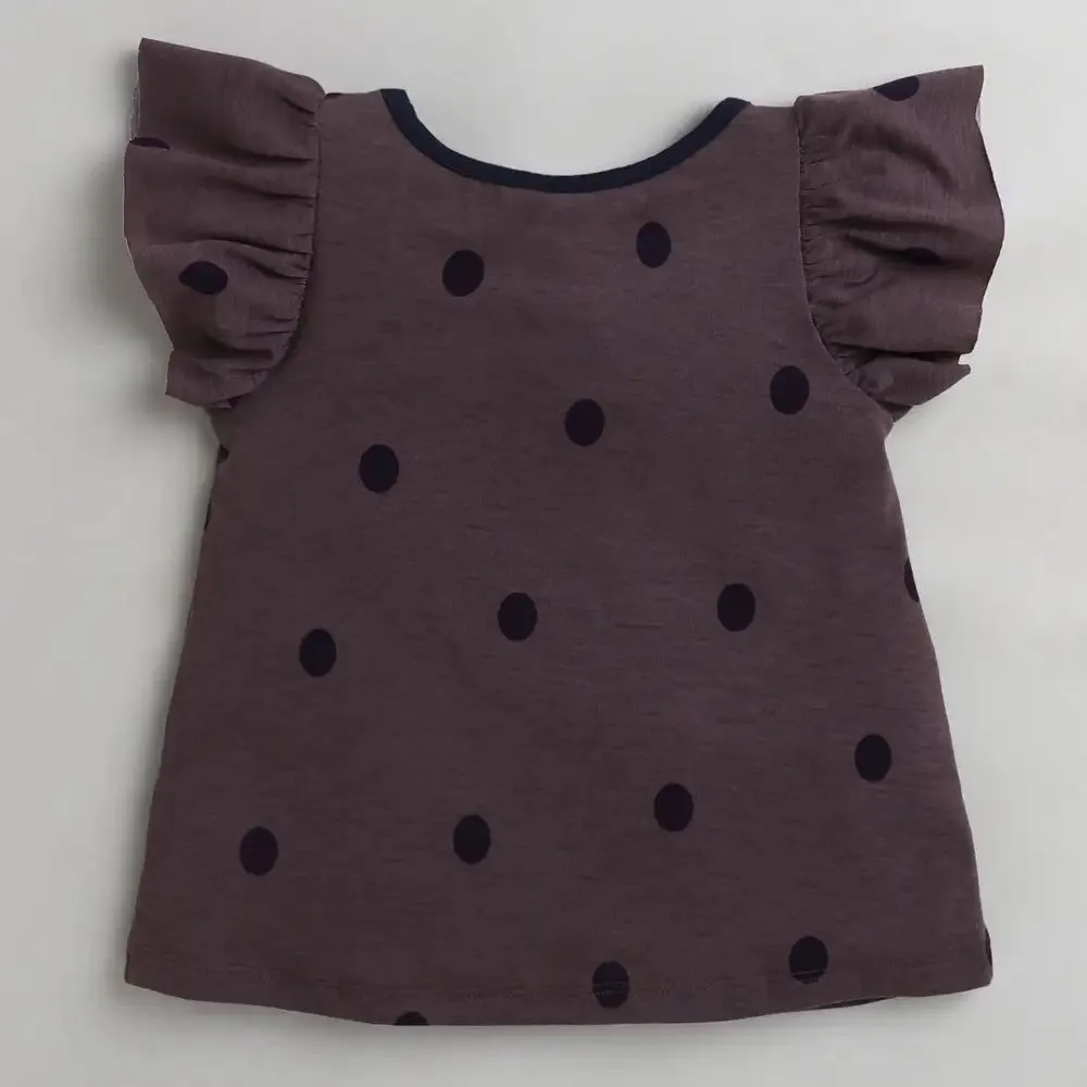 Polka Printed Top - Brown