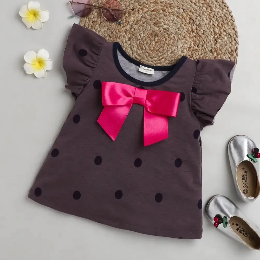 Polka Printed Top - Brown