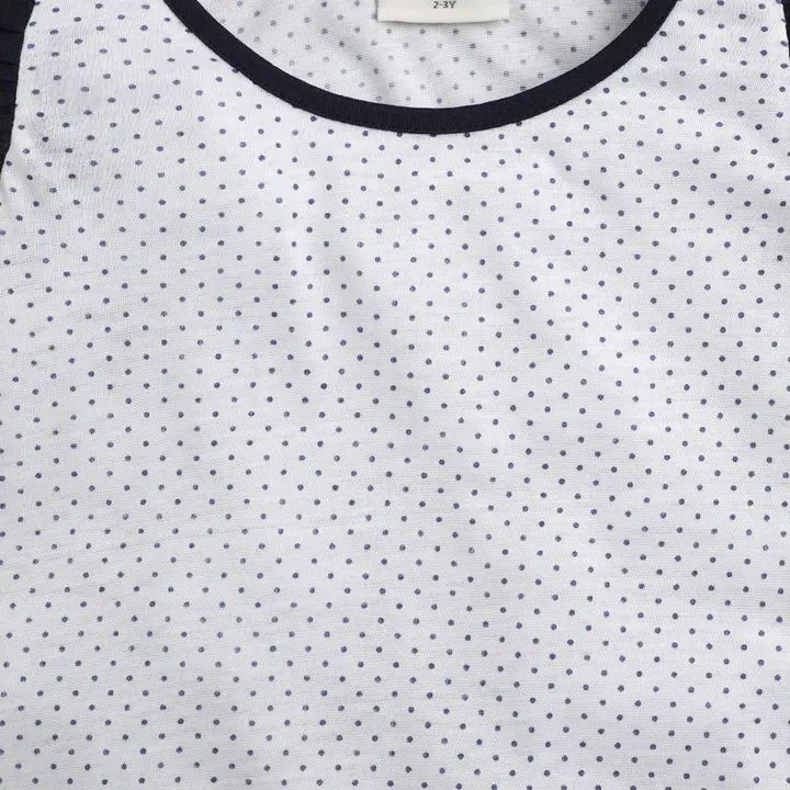 Polka with Sleeves Frill Top