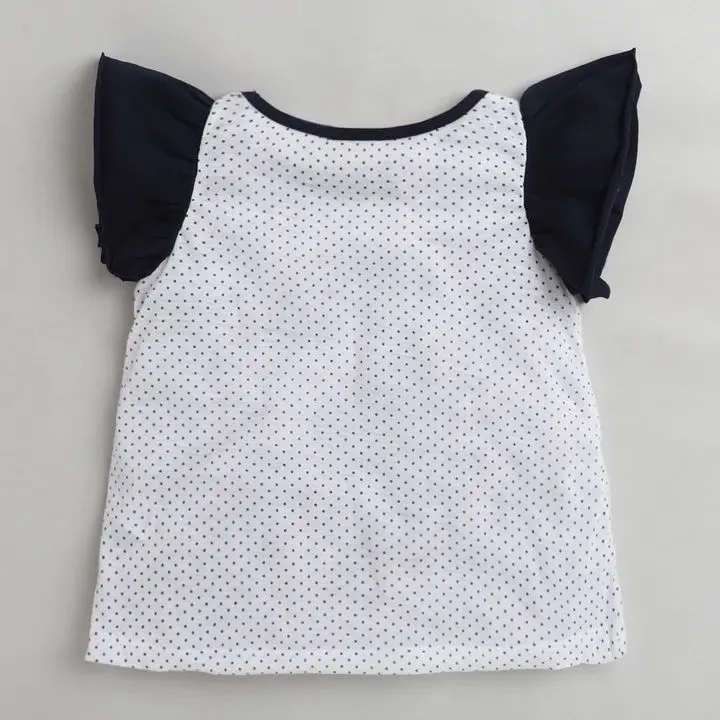 Polka with Sleeves Frill Top