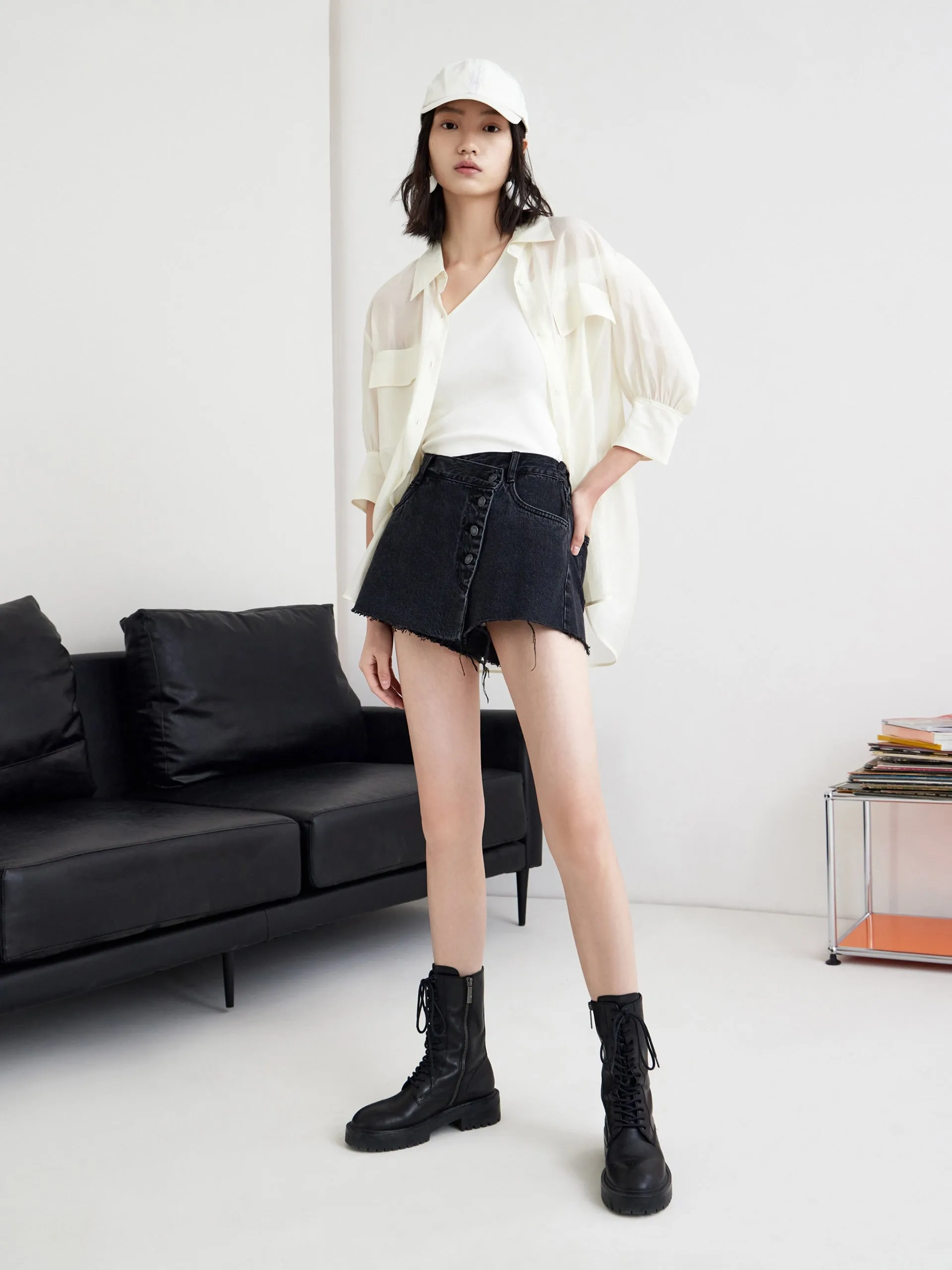 Puff Sleeve Pocket Shirt