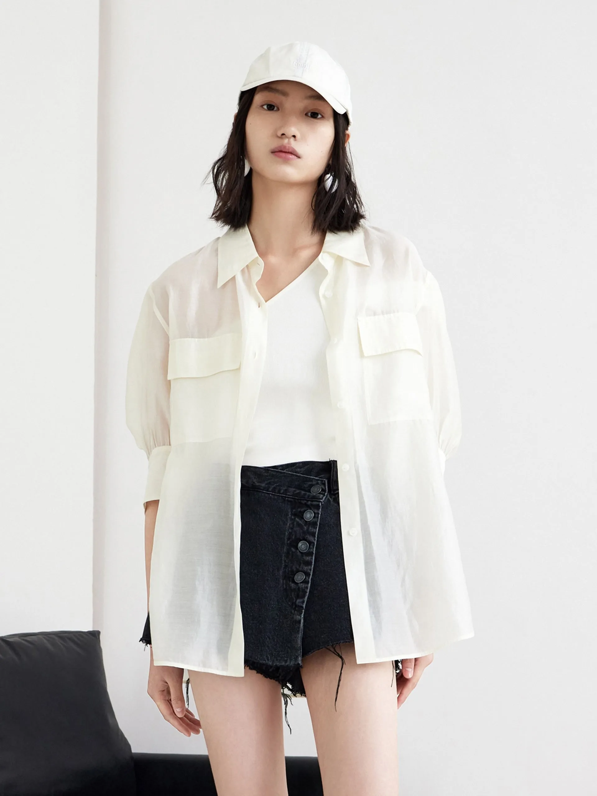 Puff Sleeve Pocket Shirt