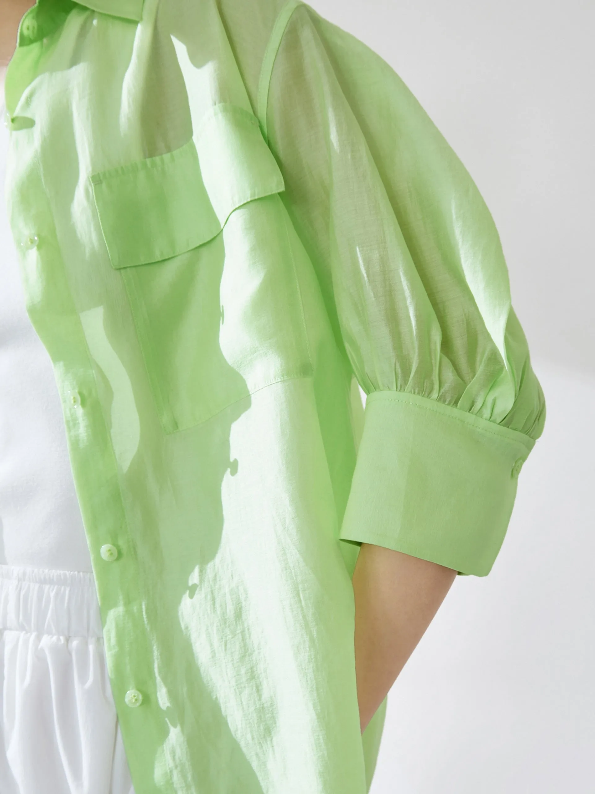 Puff Sleeve Pocket Shirt