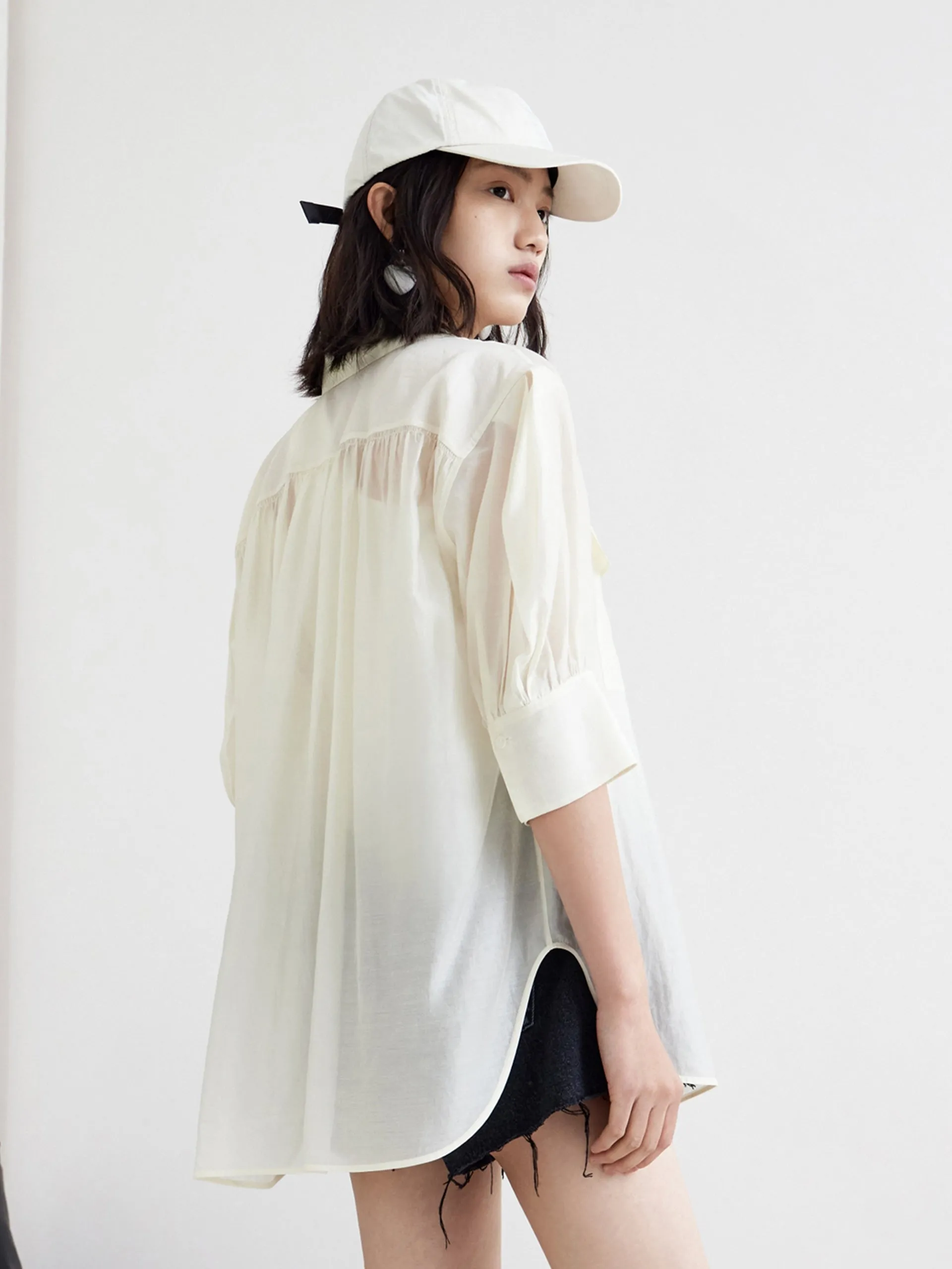 Puff Sleeve Pocket Shirt