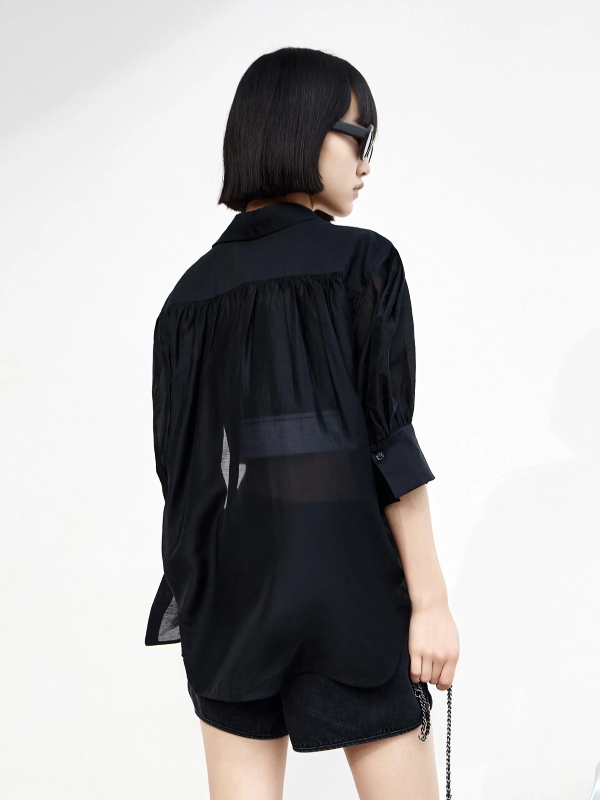 Puff Sleeve Pocket Shirt