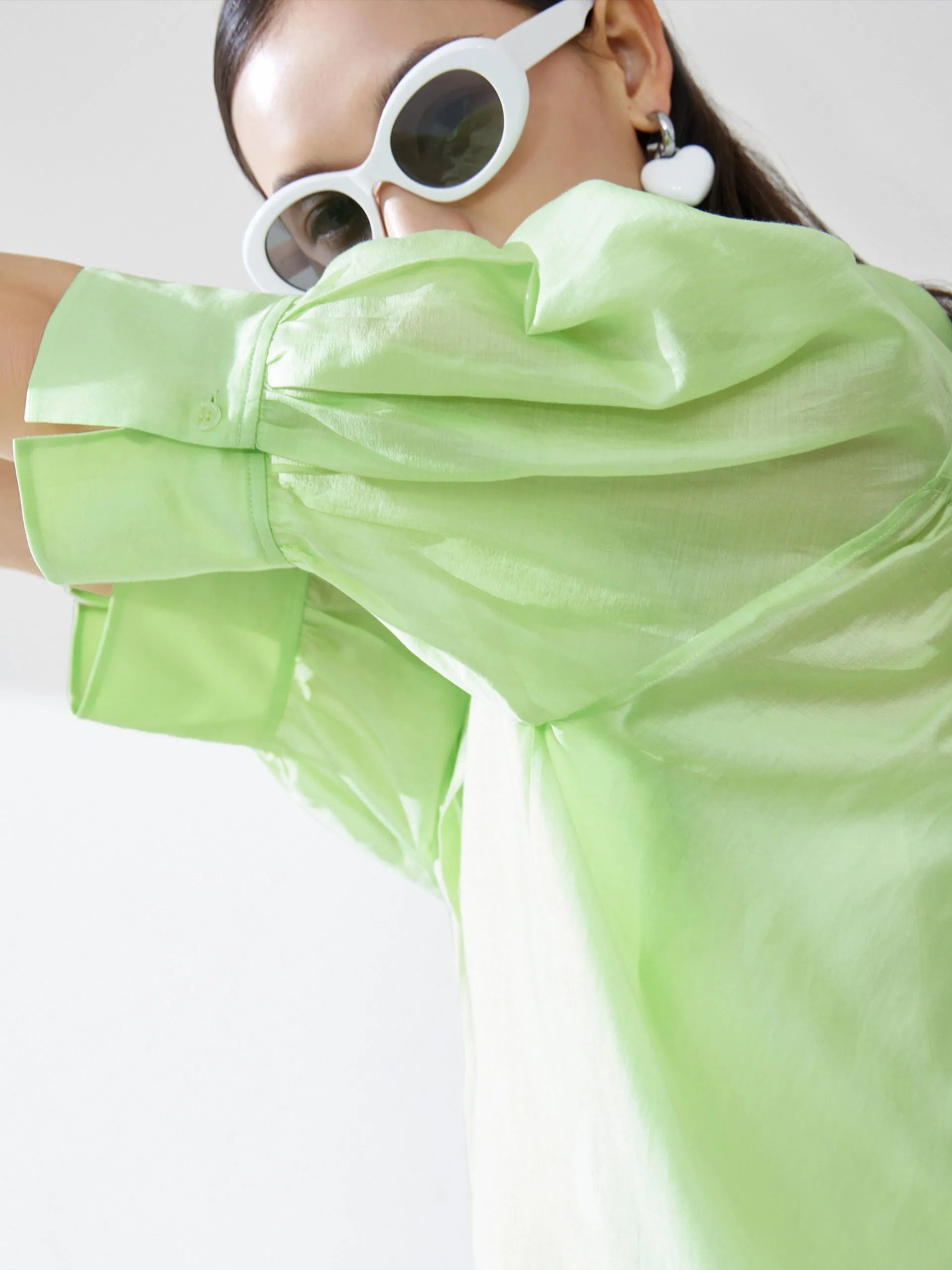 Puff Sleeve Pocket Shirt
