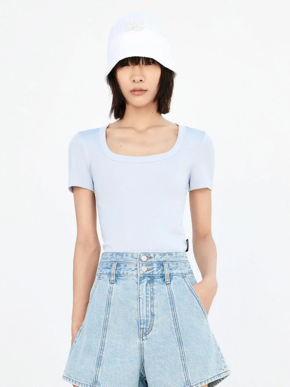 Ribbed Textured Slim Fit T-shirt