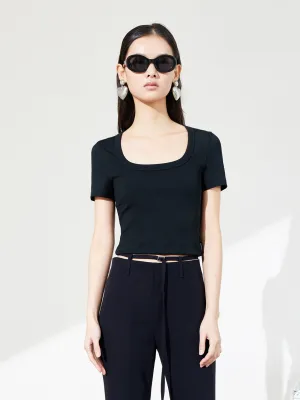 Ribbed Textured Slim Fit T-shirt