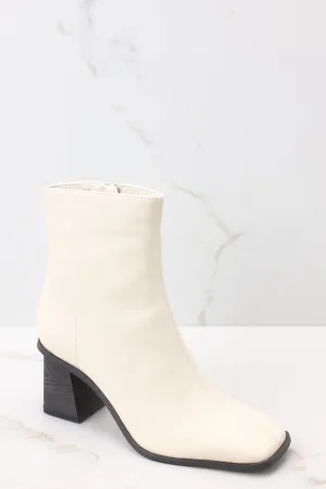 Swirl Around Beige Ankle Boots