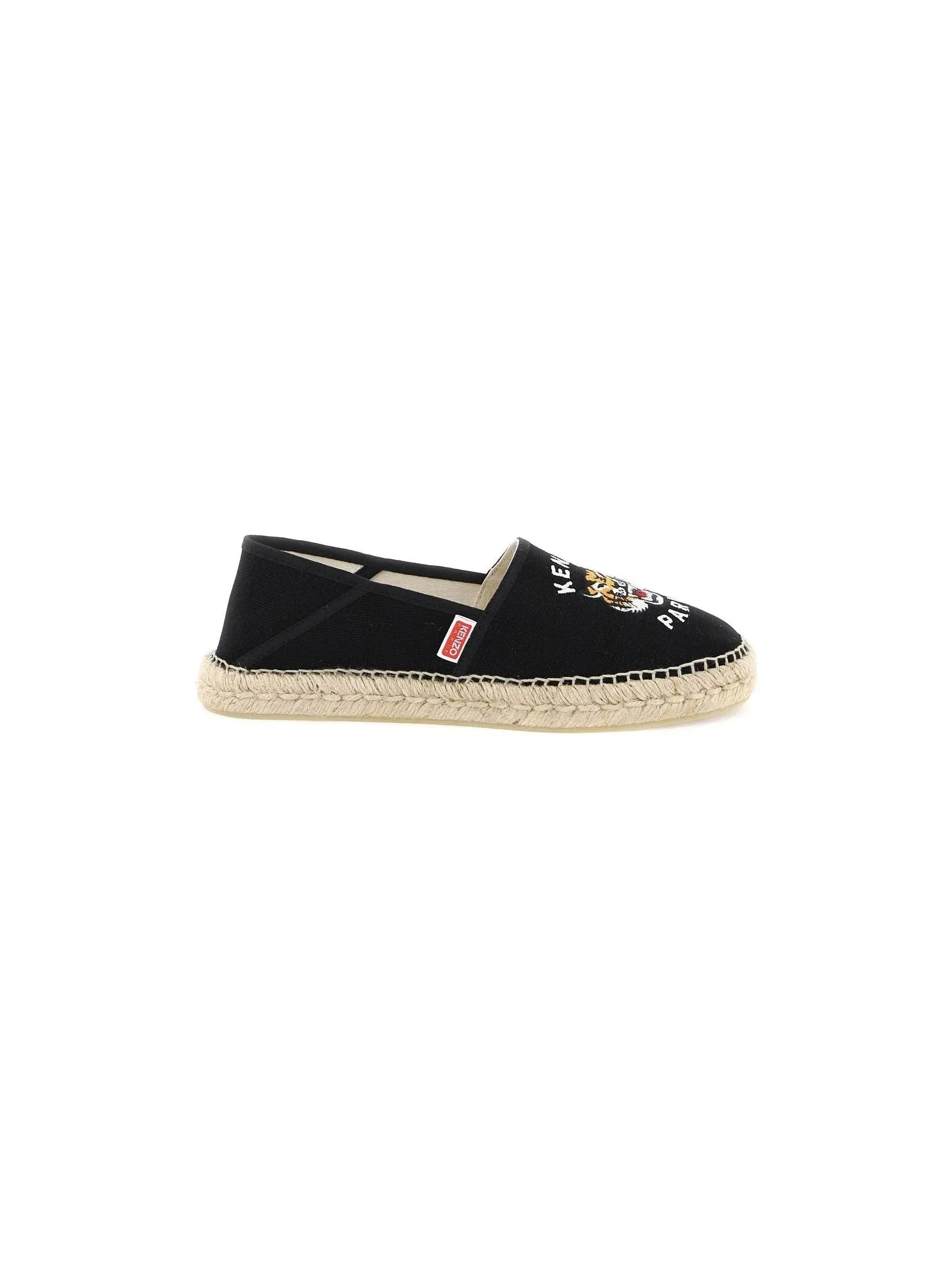 Tiger Embroidered Canvas Espadrilles