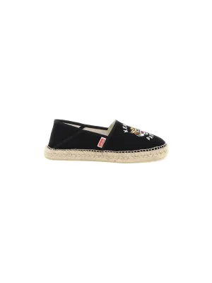 Tiger Embroidered Canvas Espadrilles