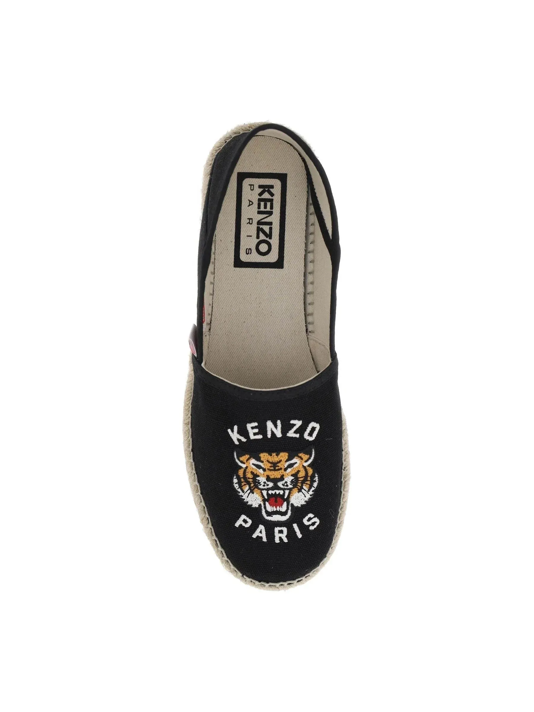 Tiger Embroidered Canvas Espadrilles