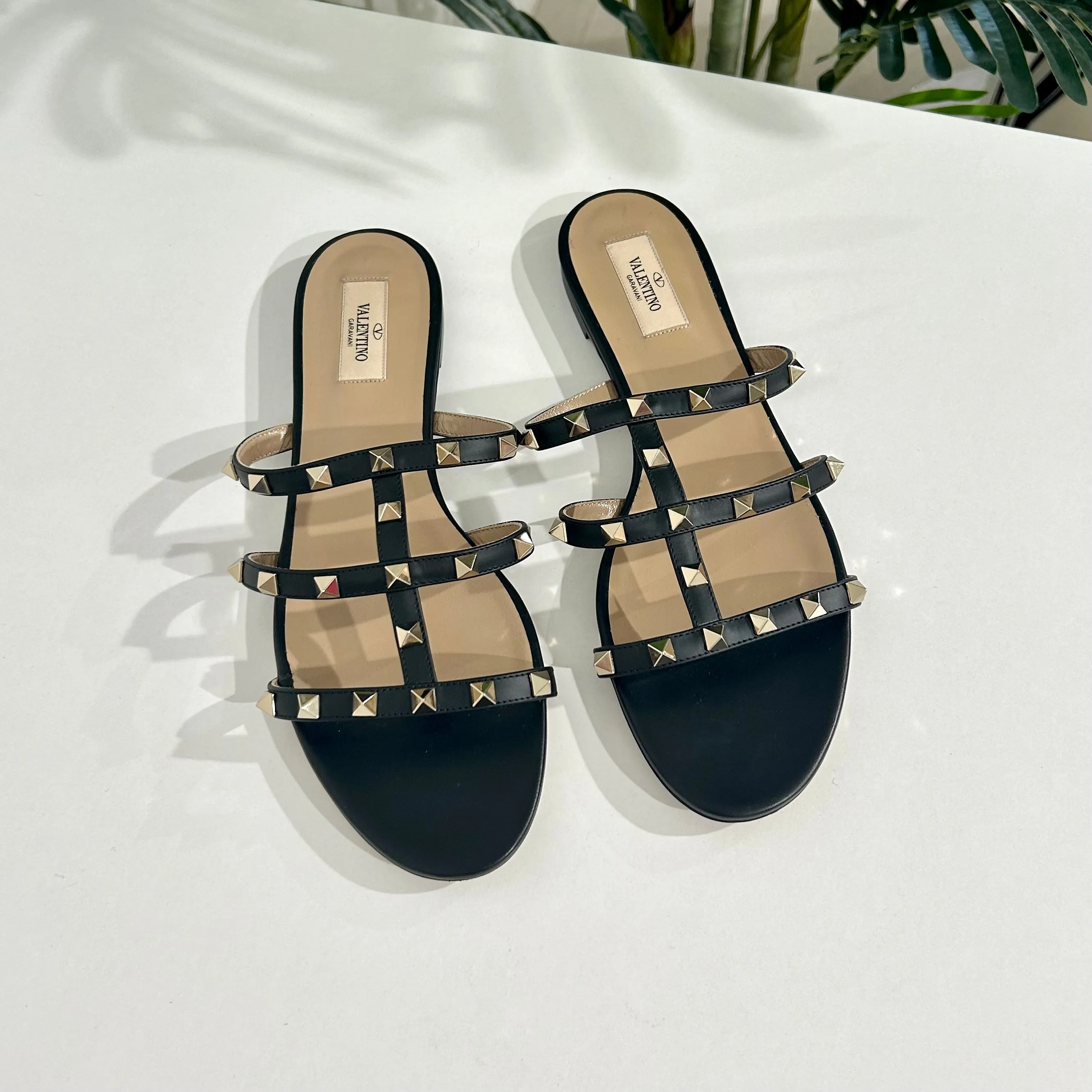 Valentino Rockstud Black Sandals