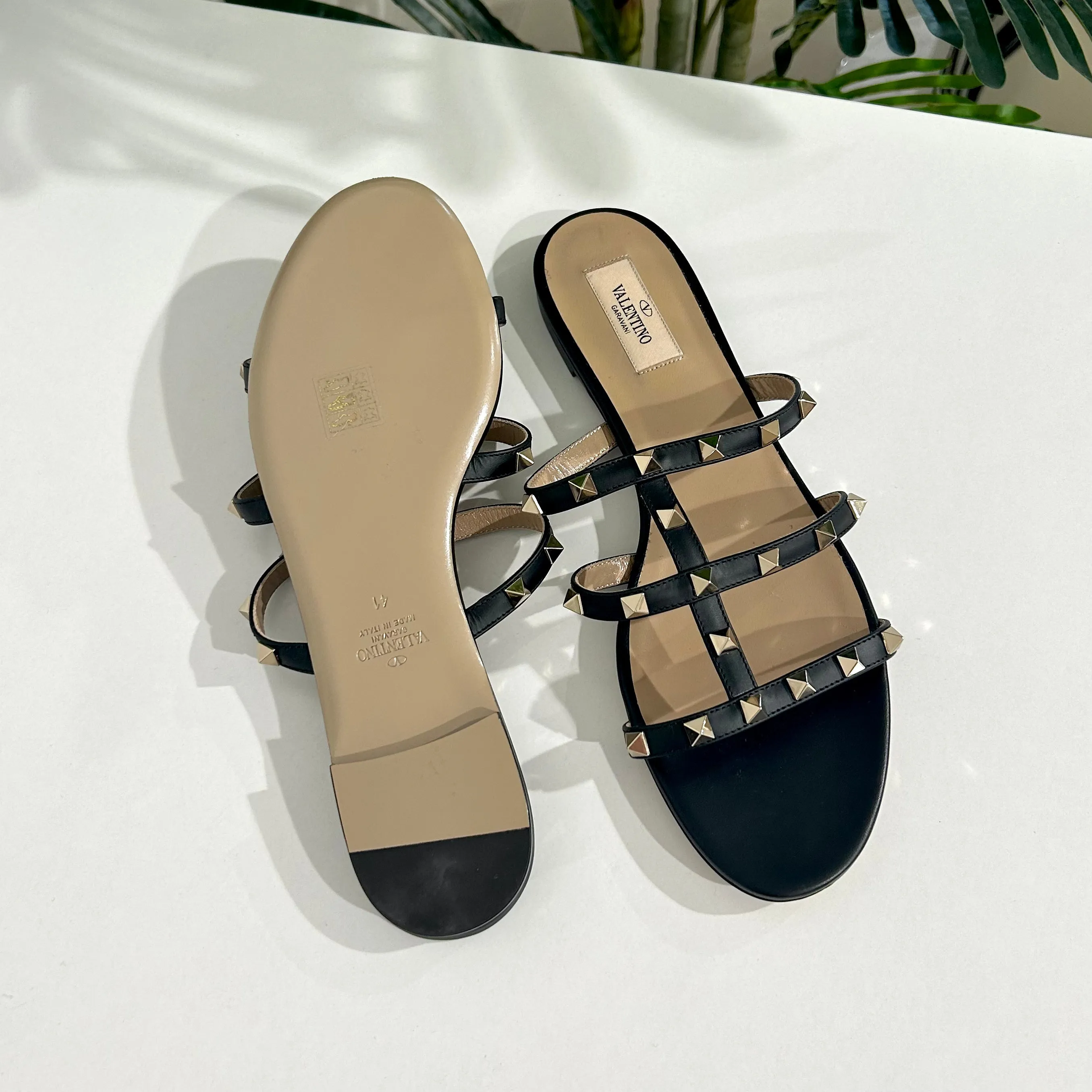 Valentino Rockstud Black Sandals