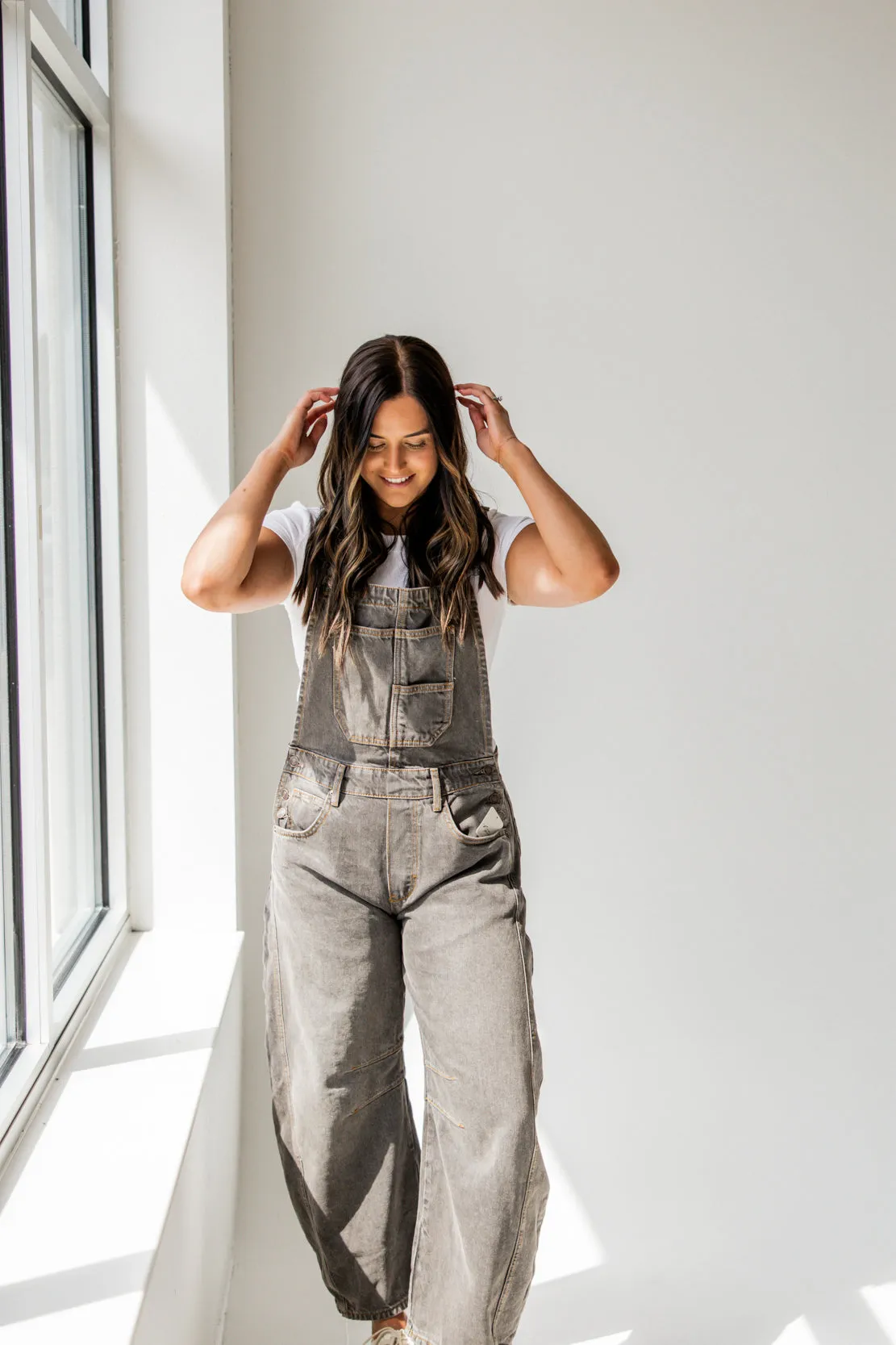 We The Free Good Luck Barrel Overall | Archive Grey