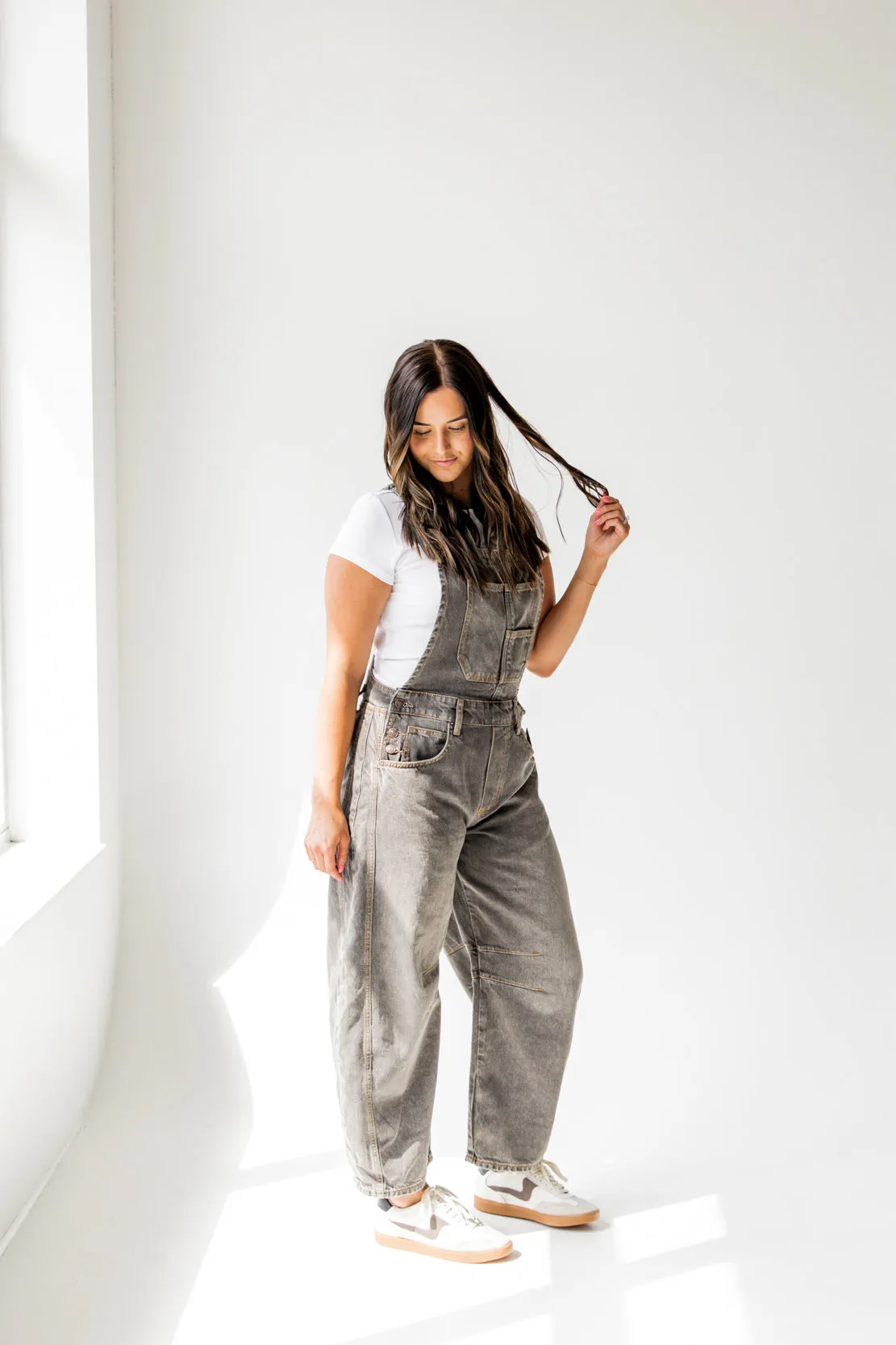 We The Free Good Luck Barrel Overall | Archive Grey