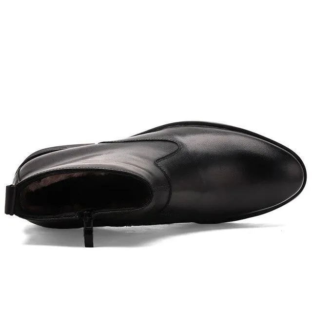 West Louis Leather Boots With Zipper