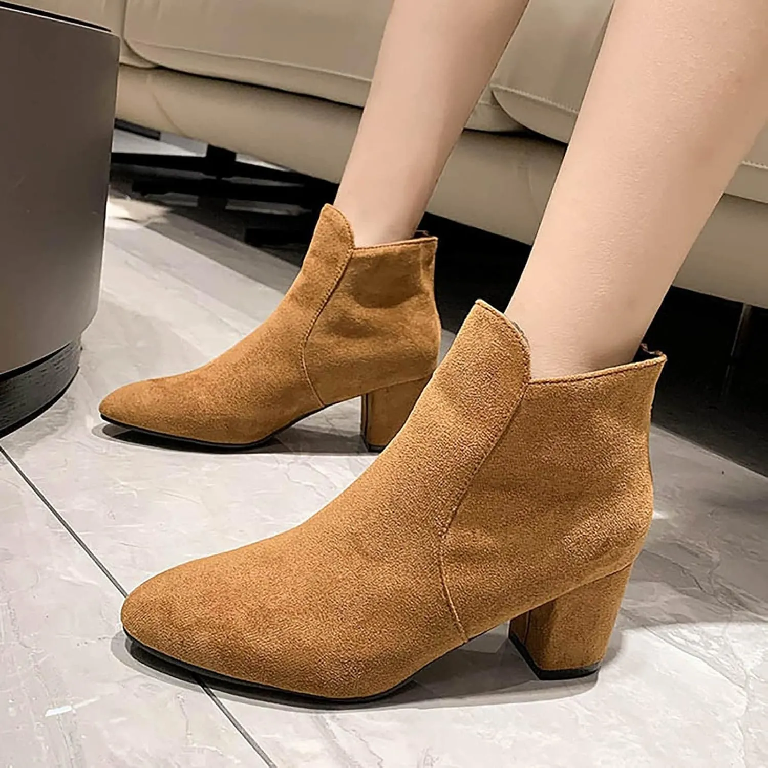 Womens Ankle Boots Women Booties Ankle Womens Short Western Boots Heeled Bootie for Women Dressy Closed Head Cute Cozy Lace-up Round Toe Comfortable Low Heel