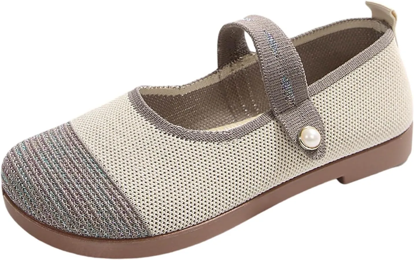 Women's Mary Jane Shoes Ballet with Buckle Strap Soft Work Dress Ballerina Walking Shoes Non Slip Casual Shoes