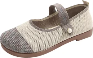 Women's Mary Jane Shoes Ballet with Buckle Strap Soft Work Dress Ballerina Walking Shoes Non Slip Casual Shoes
